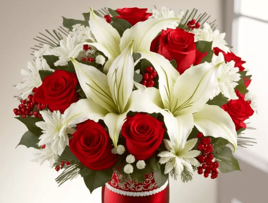 Идеи букетов на Рождество