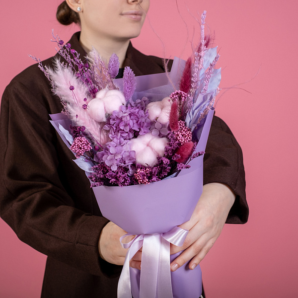 Купить Букет из сухоцветов «Лавандовый раф» в  с бесплатной доставкой: цена, фото, описание