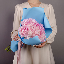 Купить Букет из 9 розовых пионов (Стандарт) в Санкт-Петербурге с бесплатной доставкой: цена, фото, описание