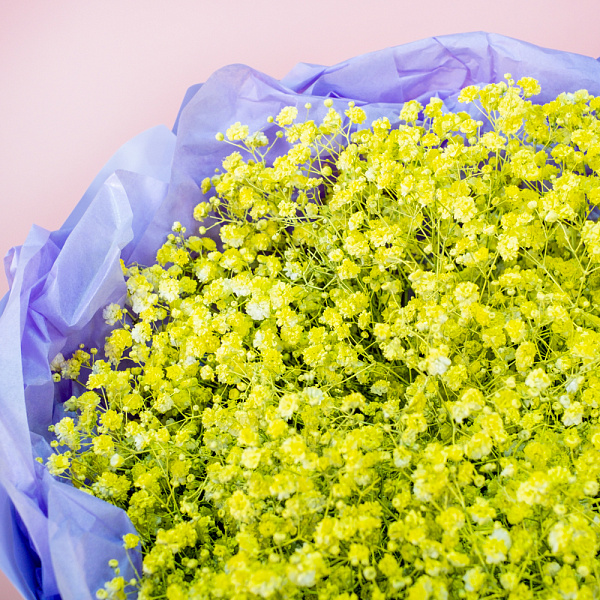 Купить Букет из желтых гипсофил в  с бесплатной доставкой: цена, фото, описание