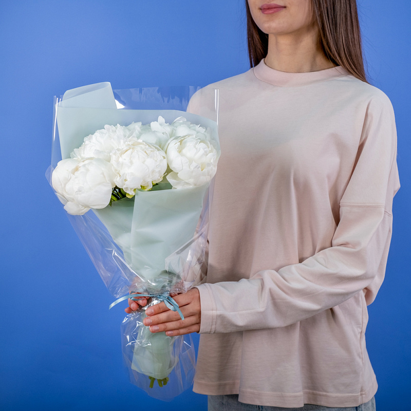 Букет из 8 белых пионов (Премиум)