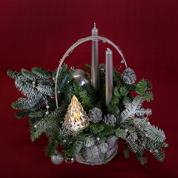 Купить Композиция «Серебряное сияние» в  с бесплатной доставкой: цена, фото, описание