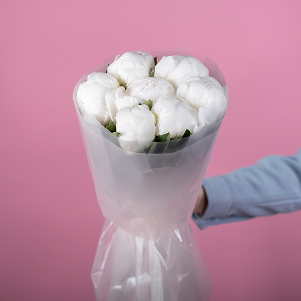 Купить Букет из 7 белых пионов (Премиум) в  с бесплатной доставкой: цена, фото, описание