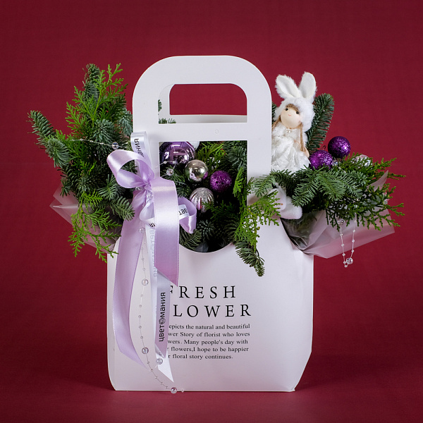 Купить Композиция в сумочке «Зимний сон» в  с бесплатной доставкой: цена, фото, описание