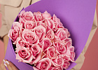 Купить Букет из 25 розовой розы 40 см (Россия) в Санкт-Петербурге с бесплатной доставкой: цена, фото, описание