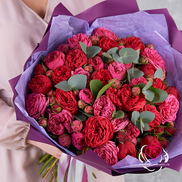 Букет 41 пионовидная роза микс 2 Купить Букет 41 пионовидная роза микс в  с бесплатной доставкой: цена, фото, описание