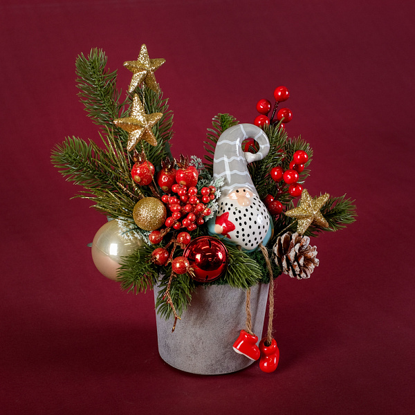 Купить Композиция из сухоцветов «Гномик» в  с бесплатной доставкой: цена, фото, описание