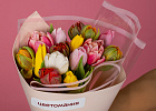 Купить Букет из 15 тюльпанов микс в упаковке в  с бесплатной доставкой: цена, фото, описание