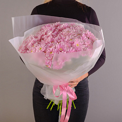 Купить Букет из 15 розовых кустовых хризантем в Санкт-Петербурге с бесплатной доставкой: цена, фото, описание