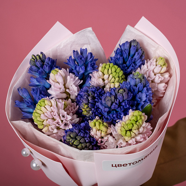 Купить Букет из 15 гиацинтов микс в  с бесплатной доставкой: цена, фото, описание