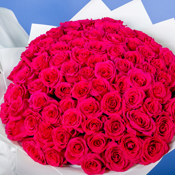 Купить Букет из 80 розовых роз 50 см (Эквадор) в  с бесплатной доставкой: цена, фото, описание