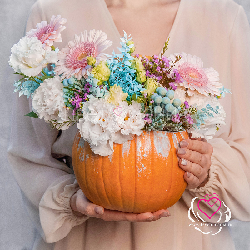 Композиция в тыкве «Осенний подарок»