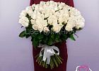 Купить 101 белая роза (Россия) 50 см в Санкт-Петербурге с бесплатной доставкой: цена, фото, описание