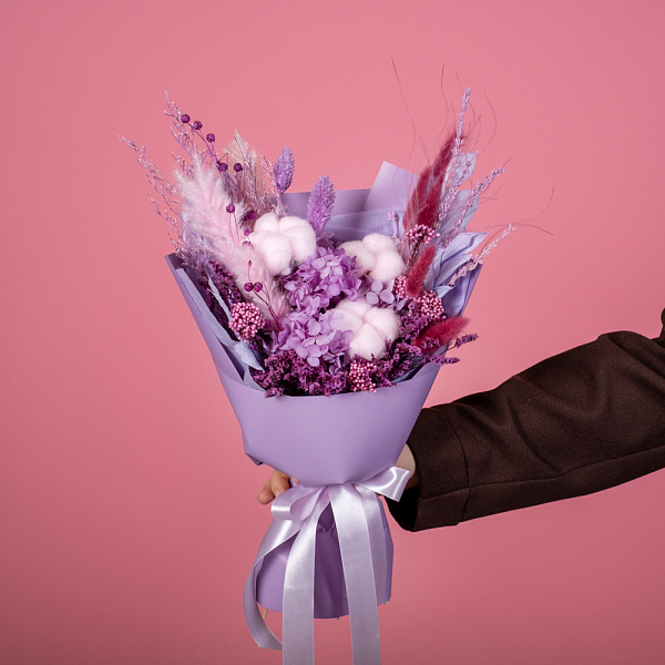 Купить Букет из сухоцветов «Лавандовый раф» в  с бесплатной доставкой: цена, фото, описание