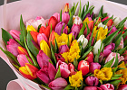 Купить Букет 101 тюльпан микс в  с бесплатной доставкой: цена, фото, описание