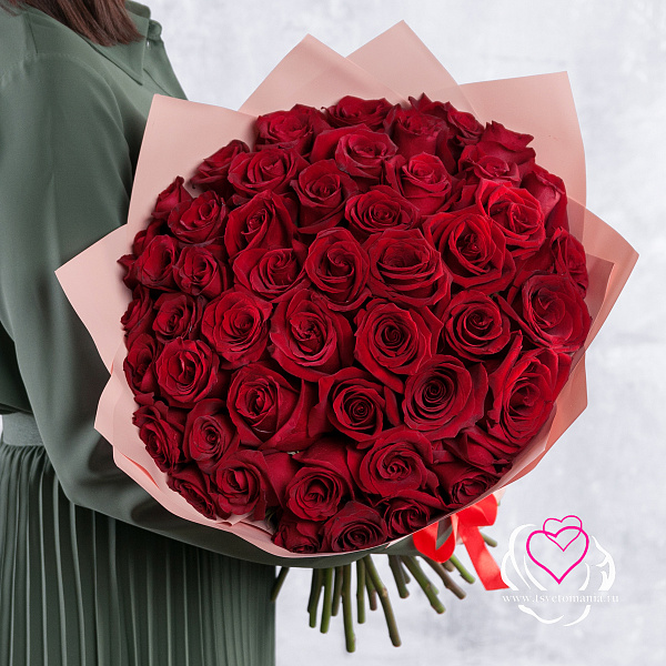 Купить Букет из 51 красной розы 60 см (Импорт)  в  с бесплатной доставкой: цена, фото, описание