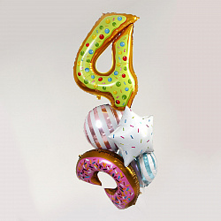 Купить Букет из шаров с цифрой 4 в Санкт-Петербурге с бесплатной доставкой: цена, фото, описание
