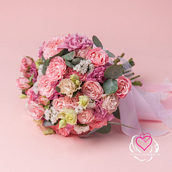 Купить Букет невесты из пионовидных роз и эустомы в Санкт-Петербурге с бесплатной доставкой: цена, фото, описание