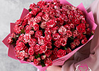 Купить Букет из 25 кустовых роз Фаерворк в Санкт-Петербурге с бесплатной доставкой: цена, фото, описание