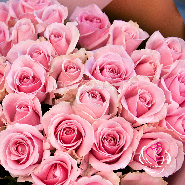 Купить Букет из 51 розовой розы 70 см (Россия) в  с бесплатной доставкой: цена, фото, описание