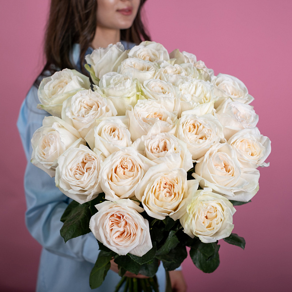 Купить Пионовидная роза Вайт Охара 50 см (Эквадор) в  с бесплатной доставкой: цена, фото, описание