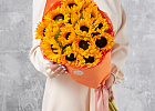 Купить Букет из 15 подсолнухов в  с бесплатной доставкой: цена, фото, описание