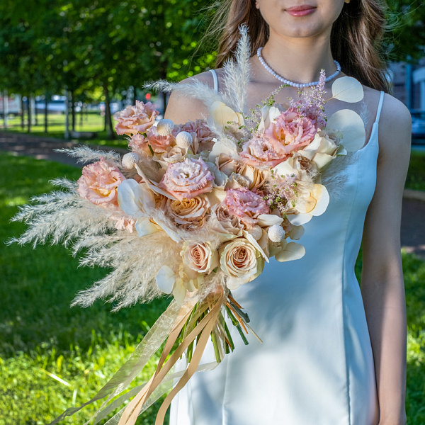 Купить Свадебный букет в стиле Бохо "Охра" в  с бесплатной доставкой: цена, фото, описание