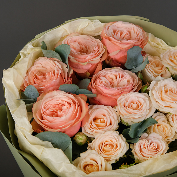 Купить Букет «Сочный персик» в  с бесплатной доставкой: цена, фото, описание