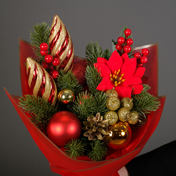 Купить Букет из сухоцветов «Рождественская звезда» в  с бесплатной доставкой: цена, фото, описание