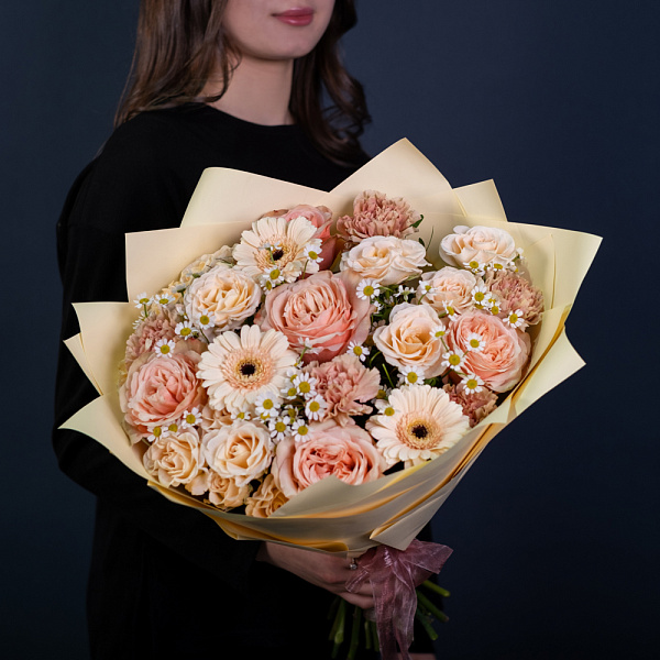 Купить Букет «Персиковая нежность» в  с бесплатной доставкой: цена, фото, описание