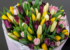 Купить Букет 51 тюльпан микс в  с бесплатной доставкой: цена, фото, описание