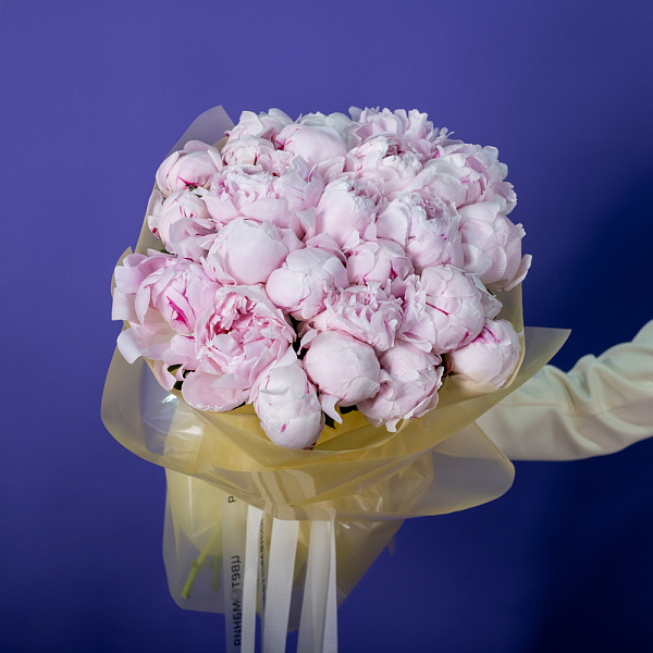 Купить Букет из 25 розовых пионов (Премиум) в  с бесплатной доставкой: цена, фото, описание