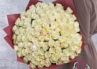 Купить Букет из 101 белой розы 40-50 см  (Эквадор) в Санкт-Петербурге с бесплатной доставкой: цена, фото, описание