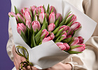 Купить Букет 51 розовый тюльпан в Санкт-Петербурге с бесплатной доставкой: цена, фото, описание