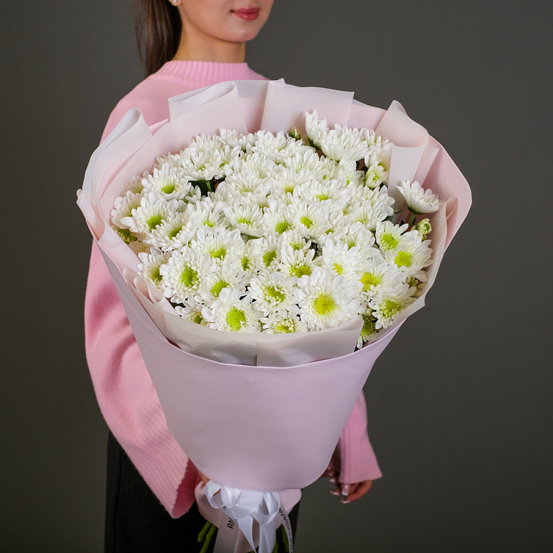 Букет из 15 кустовых хризантем Радость