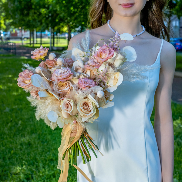 Купить Свадебный букет в стиле Бохо "Охра" в  с бесплатной доставкой: цена, фото, описание