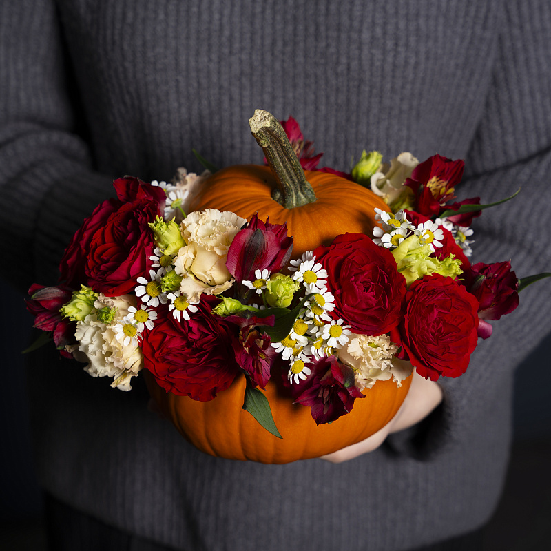 Композиция в тыкве «Осенняя радость»