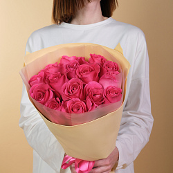 Купить Букет из 15 розовых роз 50 см (Эквадор) в Санкт-Петербурге с бесплатной доставкой: цена, фото, описание