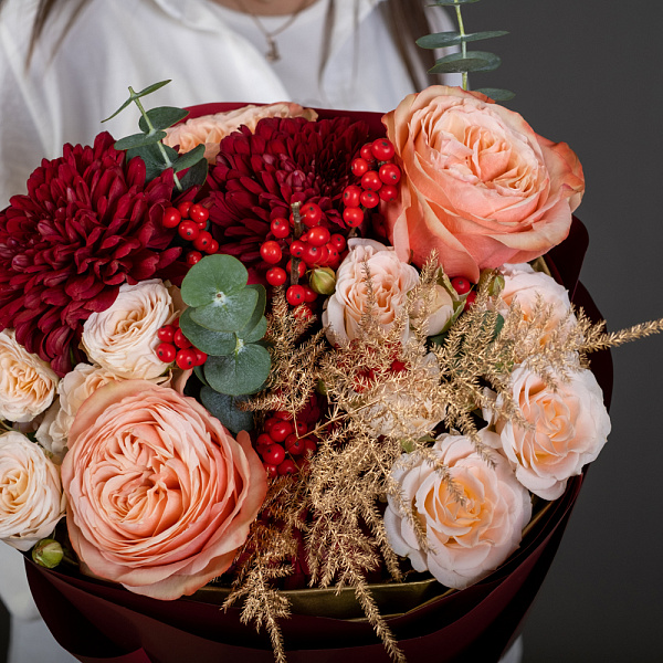 Купить Букет «Рубиновое кольцо» в  с бесплатной доставкой: цена, фото, описание