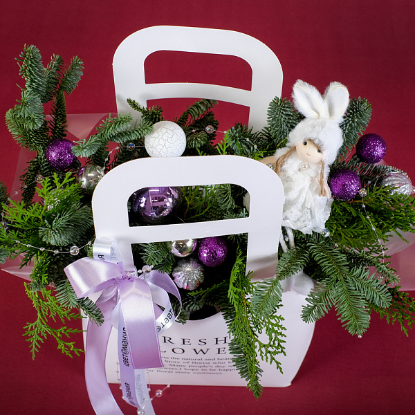 Купить Композиция в сумочке «Зимний сон» в  с бесплатной доставкой: цена, фото, описание