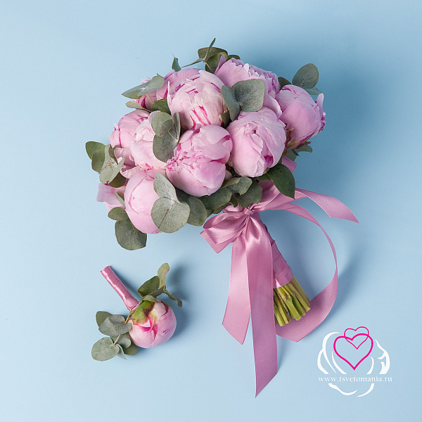 Купить Букет невесты из розовых пионов Сара Бернар в  с бесплатной доставкой: цена, фото, описание