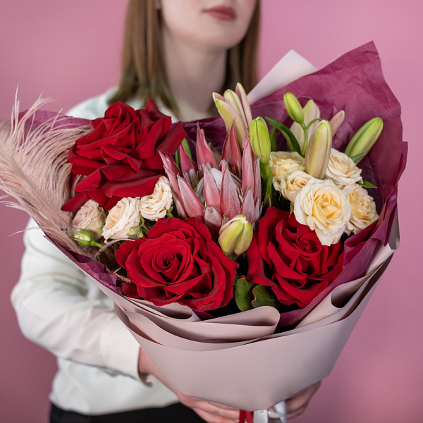 Купить Букет «Винтаж» в  с бесплатной доставкой: цена, фото, описание