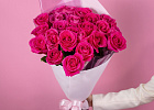 Купить Букет из 25 розовых роз 70 см (Эквадор) в  с бесплатной доставкой: цена, фото, описание
