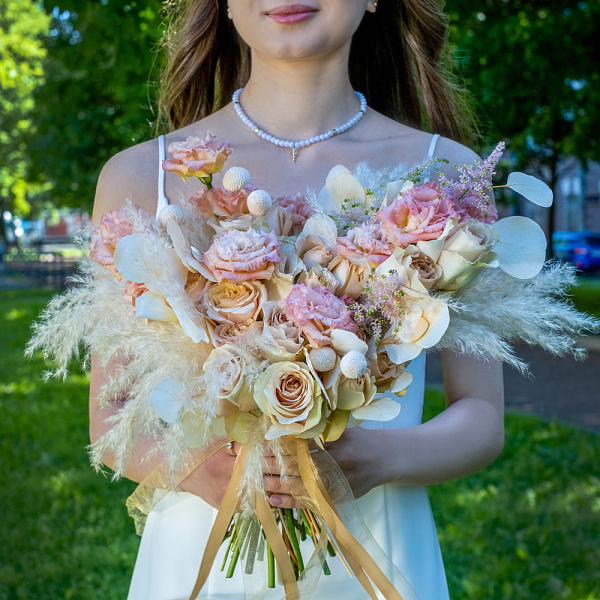 Купить Свадебный букет в стиле Бохо "Охра" в  с бесплатной доставкой: цена, фото, описание