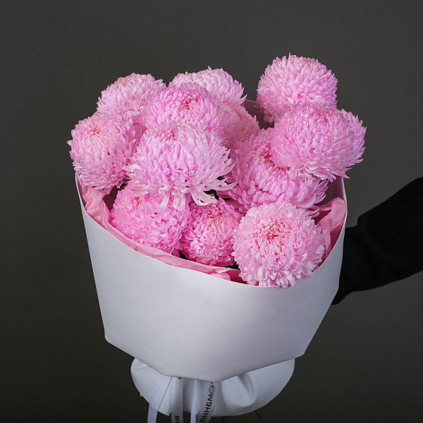 Купить Букет из 15 розовых хризантем в  с бесплатной доставкой: цена, фото, описание