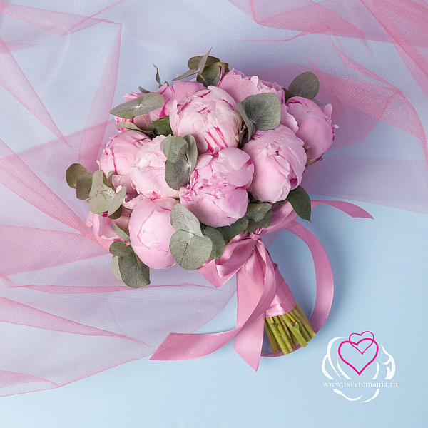 Купить Букет невесты из розовых пионов Сара Бернар в  с бесплатной доставкой: цена, фото, описание