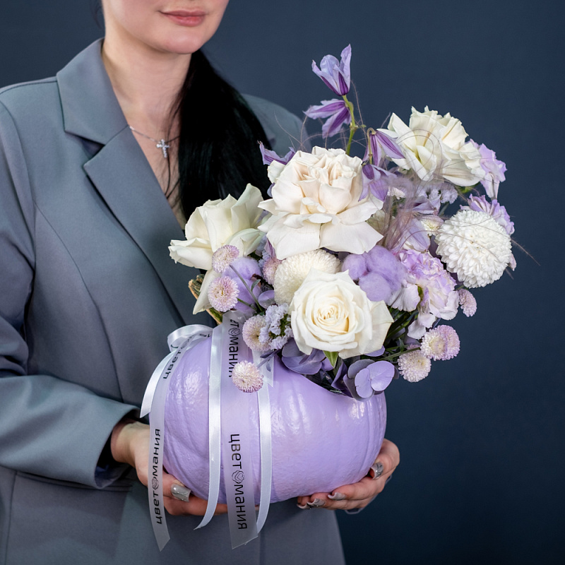 Композиция в тыкве «Гармония цветов»