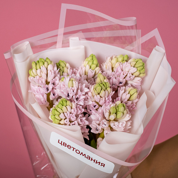 Купить Букет из 11 розовых гиацинтов в  с бесплатной доставкой: цена, фото, описание