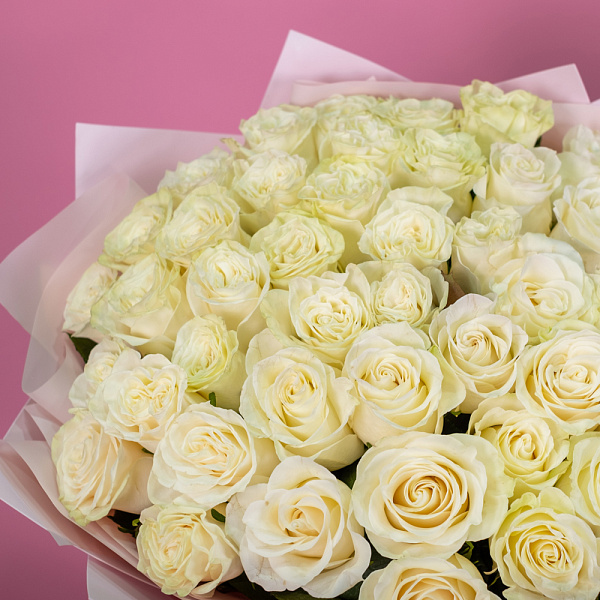 Букет из 51 белой розы 40-50 см (Эквадор) 3 Купить Букет из 51 белой розы 40-50 см (Эквадор) в  с бесплатной доставкой: цена, фото, описание