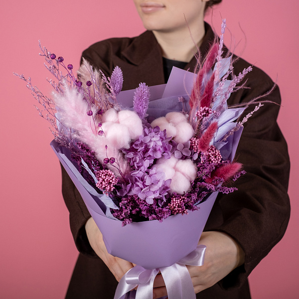 Купить Букет из сухоцветов «Лавандовый раф» в  с бесплатной доставкой: цена, фото, описание
